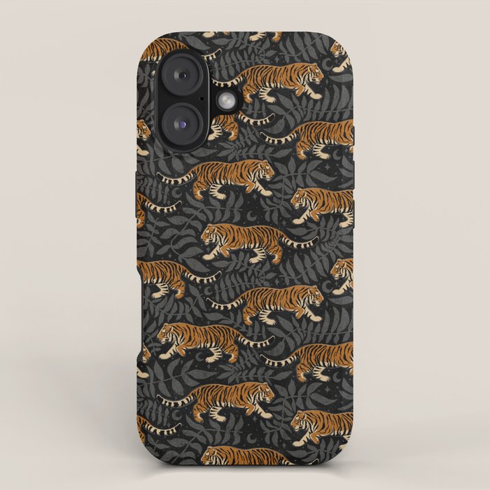 Tigers - black and charcoal  iPhone Case Gallery Image 1