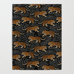 Tigers - black and charcoal  Poster Gallery Image 4