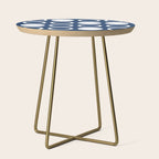 Mid Century Modern Circle and Dot Pattern 240 Navy Blue Side Table Gallery Image 1