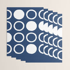 Mid Century Modern Circle and Dot Pattern 240 Navy Blue Wrapping Paper Gallery Image 3
