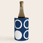 Mid Century Modern Circle and Dot Pattern 240 Navy Blue Wine Chiller Gallery Image 2