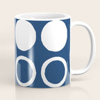 Mid Century Modern Circle and Dot Pattern 240 Navy Blue Coffee Mug Gallery Image 1