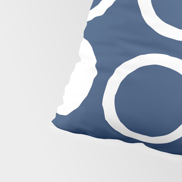 Mid Century Modern Circle and Dot Pattern 240 Navy Blue Pillow Sham Gallery Image 4