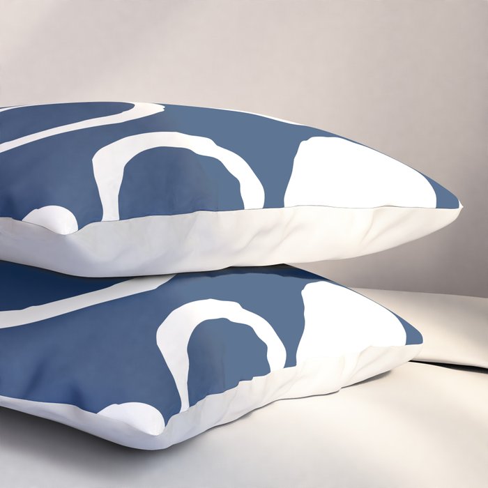 Mid Century Modern Circle and Dot Pattern 240 Navy Blue Pillow Sham Gallery Image 3