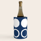 Mid Century Modern Circle and Dot Pattern 240 Navy Blue Wine Chiller Gallery Image 3