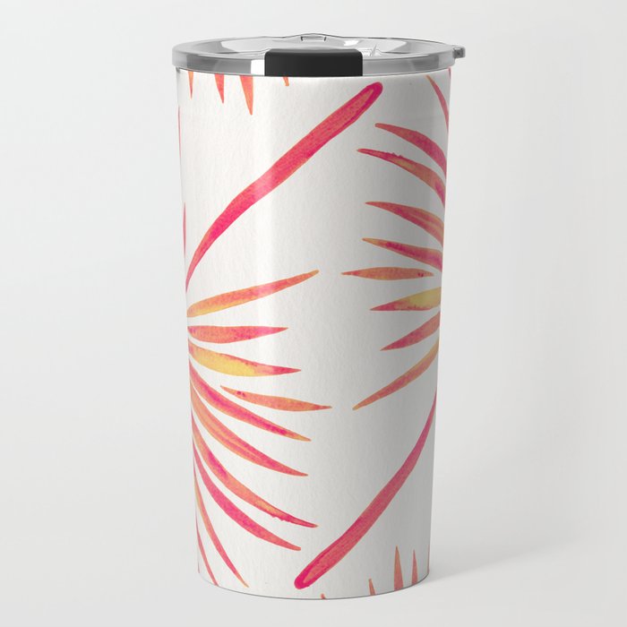 Tropical Fan Palm - Pink Palette Travel Mug Gallery Image 1