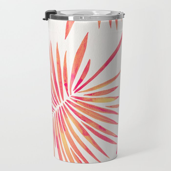 Tropical Fan Palm - Pink Palette Travel Mug Gallery Image 3