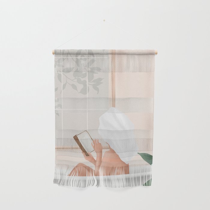 Reading Girl in Bathtub Wall Hanging Gallery Image 1