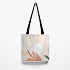 Reading Girl in Bathtub Tote Bag Gallery Image 2