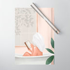 Reading Girl in Bathtub Wrapping Paper Gallery Image 1