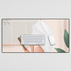 Reading Girl in Bathtub Desk Mat Gallery Image 1