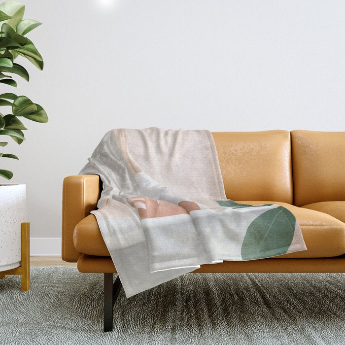 Reading Girl in Bathtub Throw Blanket Gallery Image 1