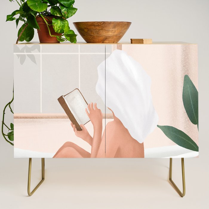 Reading Girl in Bathtub Credenza Gallery Image 1