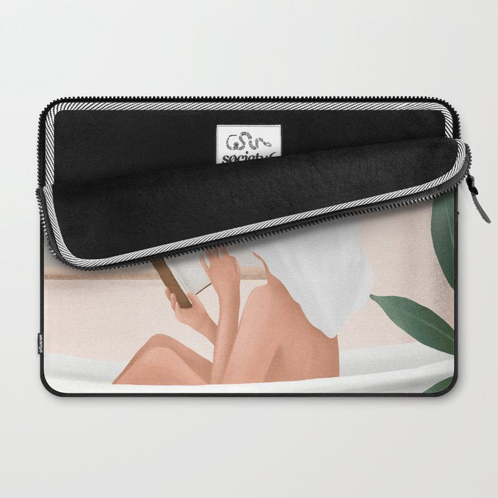 Reading Girl in Bathtub Laptop Sleeve Gallery Image 2