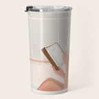 Reading Girl in Bathtub Travel Mug Gallery Image 3