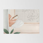 Reading Girl in Bathtub Rug Gallery Image 2