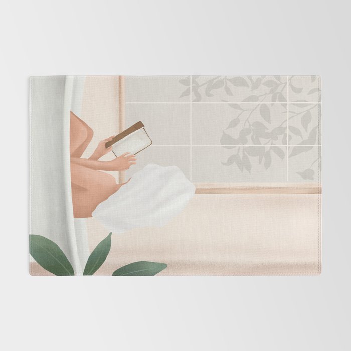 Reading Girl in Bathtub Rug Gallery Image 2