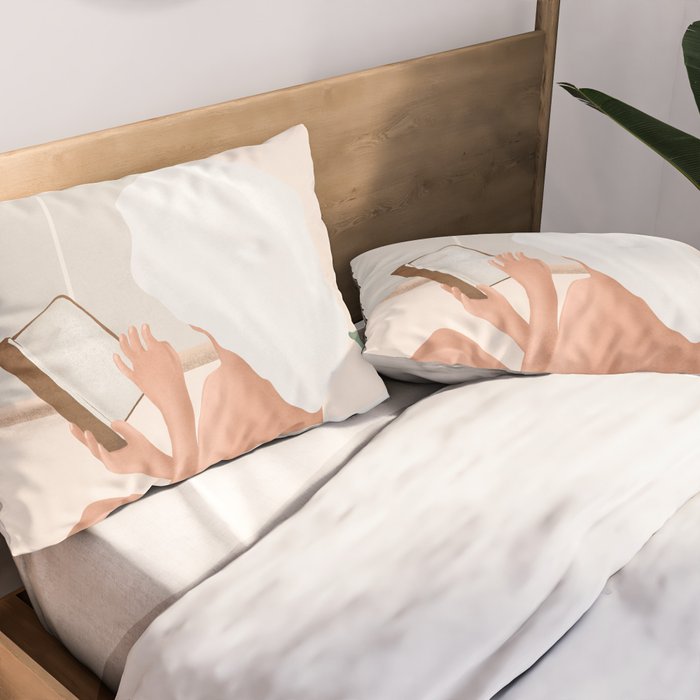 Reading Girl in Bathtub Pillow Sham Gallery Image 2