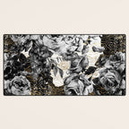 Dark abstract bloom over golden lines Desk Mat Gallery Image 3