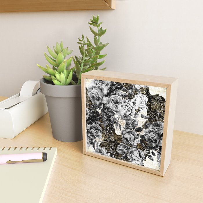 Dark abstract bloom over golden lines Mini Art Print Gallery Image 2