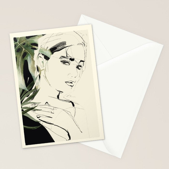 Girl Portrait 4 Stationery Card Gallery Image 2