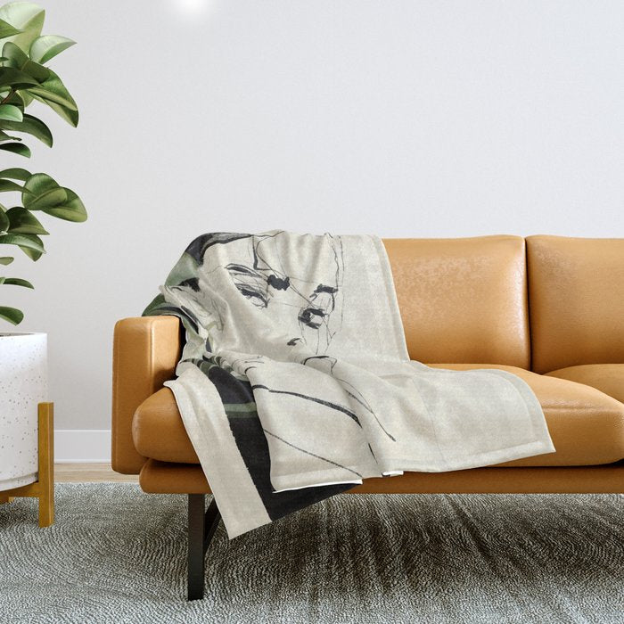 Girl Portrait 4 Throw Blanket Gallery Image 1