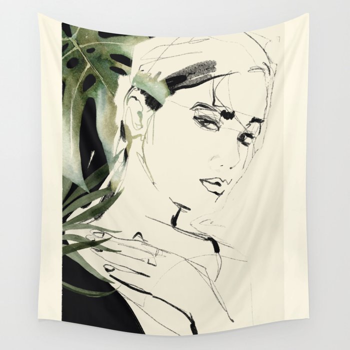 Girl Portrait 4 Wall Tapestry Gallery Image 4