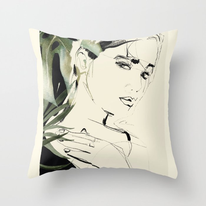 Girl Portrait 4 Throw Pillow Gallery Image 6