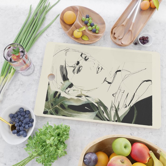 Girl Portrait 4 Cutting Board Gallery Image 2