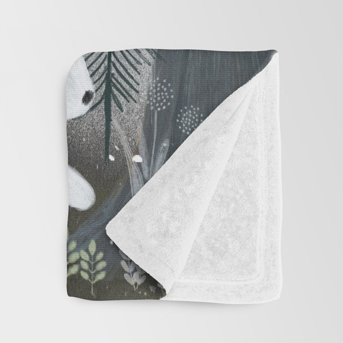 the winter bunny Throw Blanket Gallery Image 3