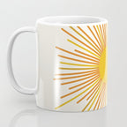 Sunburst Mid Century Modern Sun in Orange and Mustard on Light Cream Coffee Mug Gallery Image 3