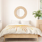Sunburst Mid Century Modern Sun in Orange and Mustard on Light Cream Duvet Cover Gallery Image 3