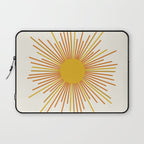 Sunburst Mid Century Modern Sun in Orange and Mustard on Light Cream Laptop Sleeve Gallery Image 1