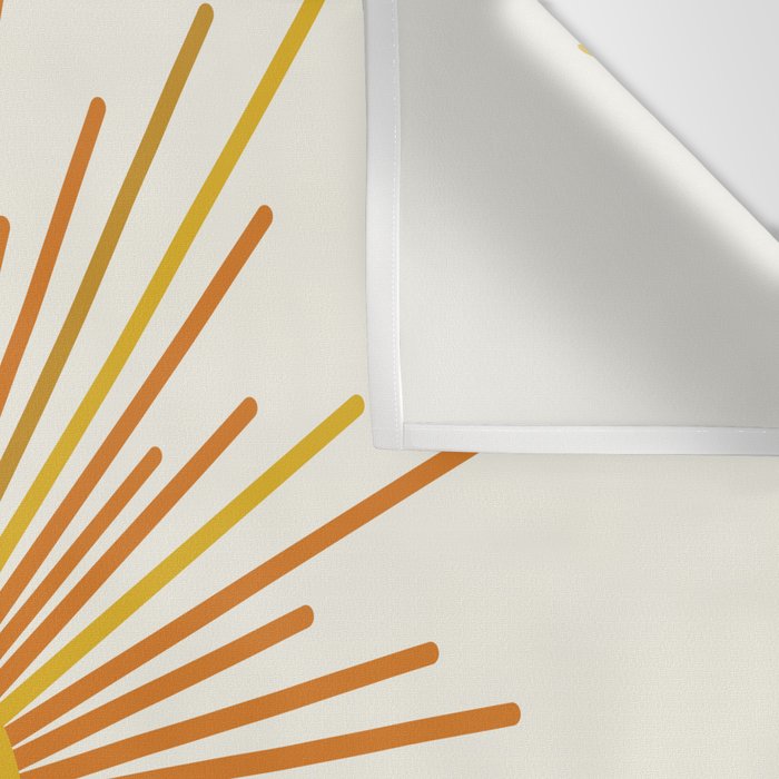 Sunburst Mid Century Modern Sun in Orange and Mustard on Light Cream Wall Tapestry Gallery Image 3