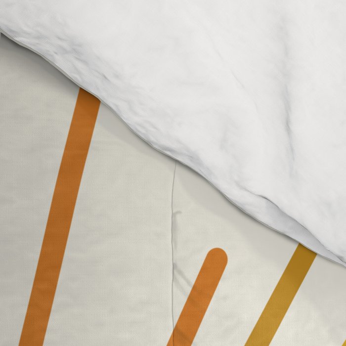 Sunburst Mid Century Modern Sun in Orange and Mustard on Light Cream Comforter Gallery Image 4
