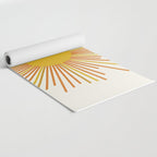 Sunburst Mid Century Modern Sun in Orange and Mustard on Light Cream Yoga Mat Gallery Image 2