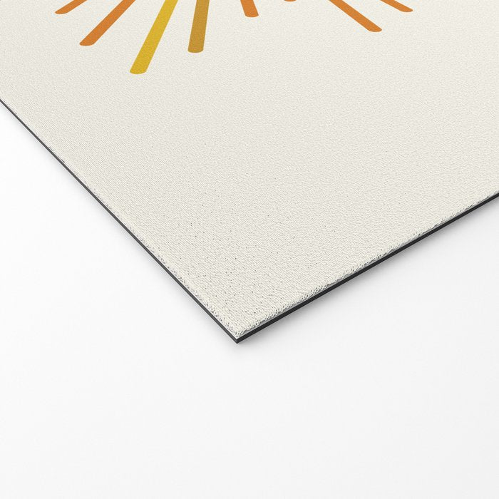 Sunburst Mid Century Modern Sun in Orange and Mustard on Light Cream Welcome Mat Gallery Image 2