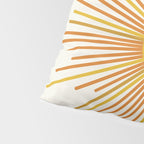Sunburst Mid Century Modern Sun in Orange and Mustard on Light Cream Pillow Sham Gallery Image 4
