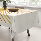Sunburst Mid Century Modern Sun in Orange and Mustard on Light Cream Tablecloth Gallery Image 3