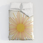 Sunburst Mid Century Modern Sun in Orange and Mustard on Light Cream Comforter Gallery Image 6