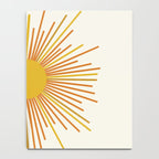 Sunburst Mid Century Modern Sun in Orange and Mustard on Light Cream Notebook Gallery Image 4