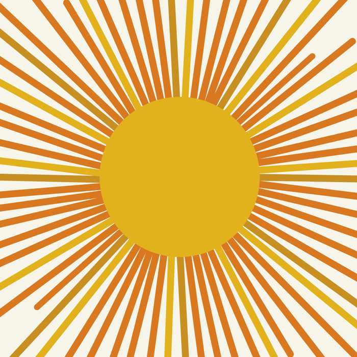 Sunburst Mid Century Modern Sun in Orange and Mustard on Light Cream Coffee Mug Gallery Image 2
