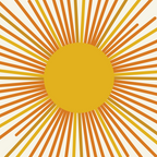 Sunburst Mid Century Modern Sun in Orange and Mustard on Light Cream Coffee Mug Gallery Image 2