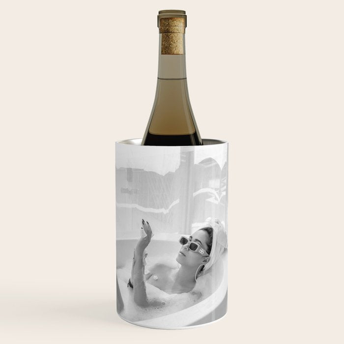 How to live, die, & stay cool in L.A. - Young woman in sunglasses taking a bath black and white photograph - photography - photographs Wine Chiller Gallery Image 3