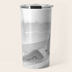 How to live, die, & stay cool in L.A. - Young woman in sunglasses taking a bath black and white photograph - photography - photographs Travel Mug Gallery Image 1