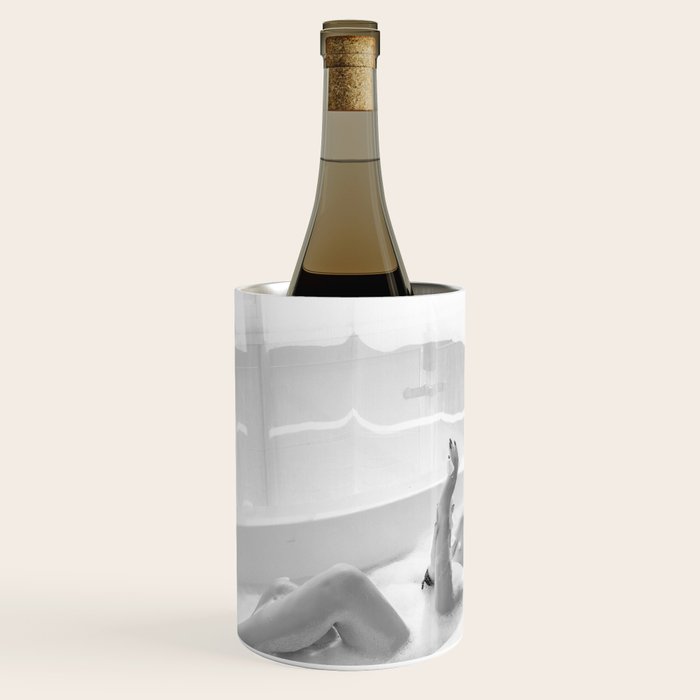 How to live, die, & stay cool in L.A. - Young woman in sunglasses taking a bath black and white photograph - photography - photographs Wine Chiller Gallery Image 1