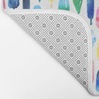 Rainbow Watercolor Popsicles Ice Cream Cones Bath Mat Gallery Image 2