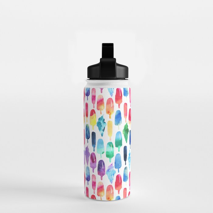 Rainbow Watercolor Popsicles Ice Cream Cones Water Bottle Gallery Image 2