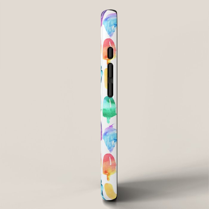 Rainbow Watercolor Popsicles Ice Cream Cones iPhone Case Gallery Image 2
