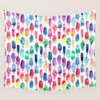 Rainbow Watercolor Popsicles Ice Cream Cones Wall Tapestry Gallery Image 4